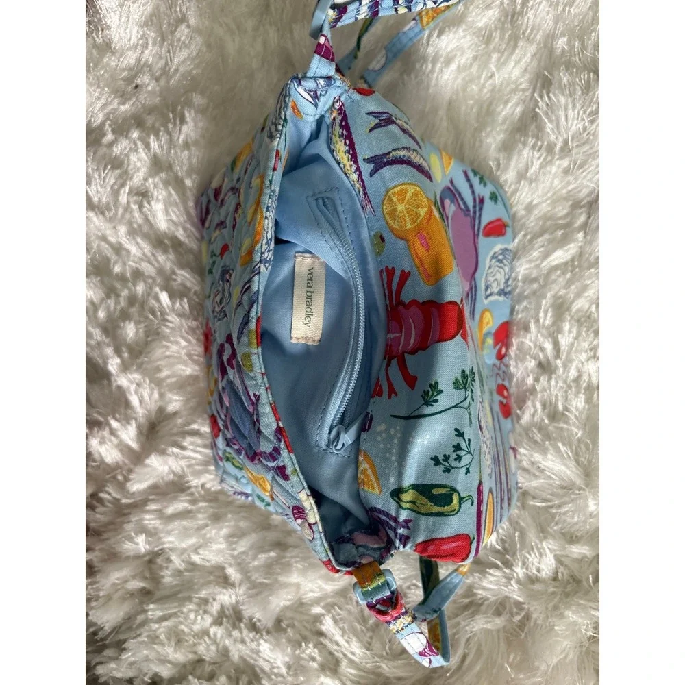 Vera Bradley Seafood Boil Crossbody Bag Blue Quilted Lobster Crab Nautical Print
